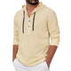 Men's Casual Solid Button Hooded Long Sleeve Shirt