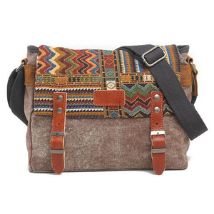 Men's Retro Ethnic Pattern Canvas Shoulder Bag