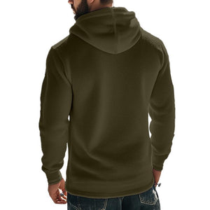 Sudadera con capucha de manga larga de polar para exteriores informal para hombre