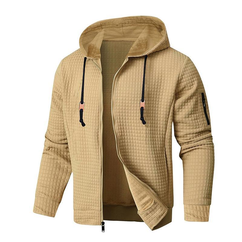 Men's Waffle Sport Hooded Jacket