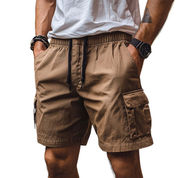 Pantalones cortos cargo casuales marrones frescos de verano para hombre