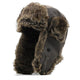 Gorro de cuero grueso y cálido con protección para los oídos para hombre