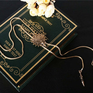 Collar de cadena de metal ajustable con lazo tipo bolo para hombre