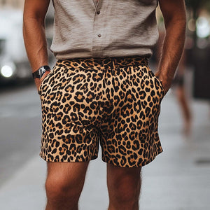 Men's Summer Retro Leopard Print Casual Short Pants