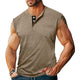 Lässiges Herren-Tanktop aus Baumwollmischung mit kontrastierendem Henley-Ausschnitt