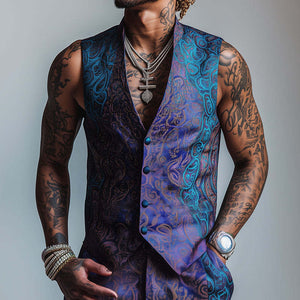 Men's Retro Casual Printed Vest