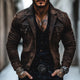 Men's Vintage Distressed Suede Lapel Chest Pocket Single Breasted Jacket