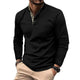 Camiseta de manga larga con bloques de color gofre para hombre