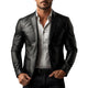 Men's Classic Vintage Slim Fit Leather Blazer