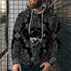 Men's Poker Print Loose Hoodie