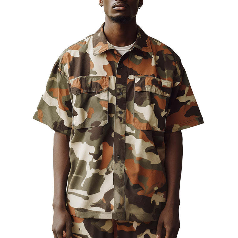 Men's Camouflage Print Short Sleeve Casual Shirt MTA2420C8P