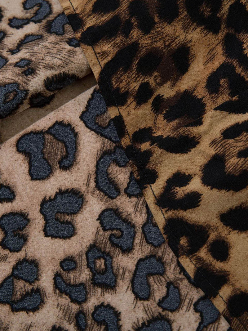 Vintage Wild Leopard Print Button-Up Shirt