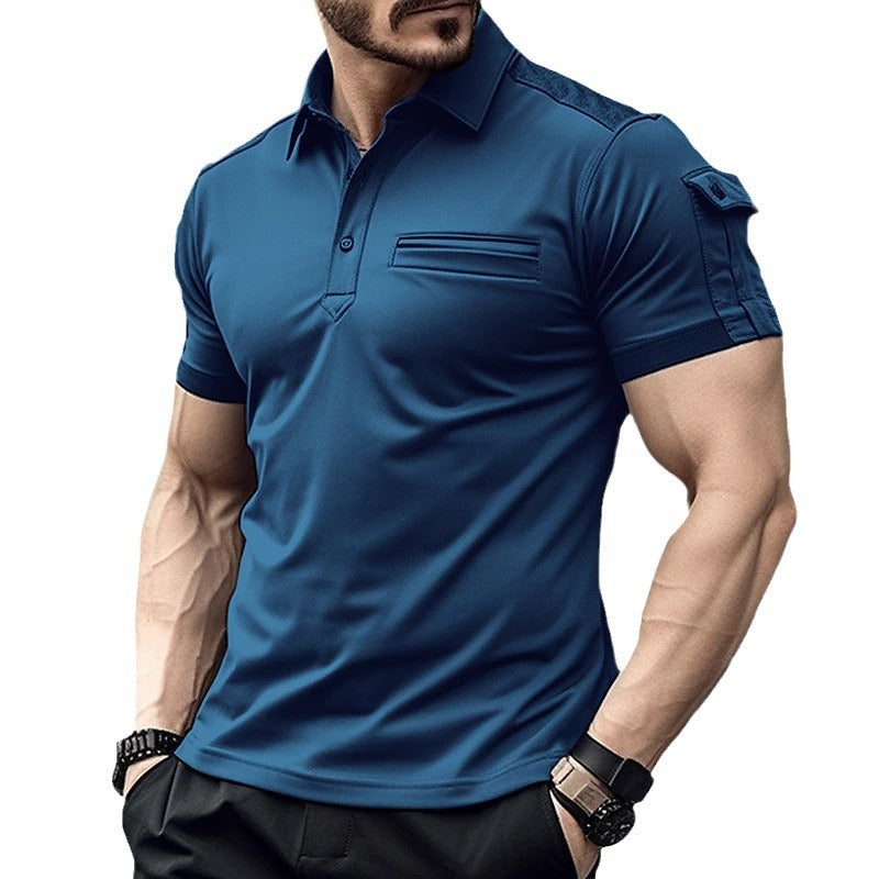 MEN'S MUSCLE SPORTS POLO SHIRT SHORT SLEEVE