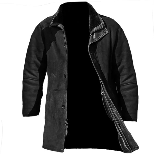 Men's Outdoor Mid-Length Double Layer Woolen Coat Jacket