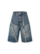 High Street Irregular Beard Denim Shorts