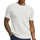 Camiseta informal de punto holgado con cuello redondo y manga corta para hombre
