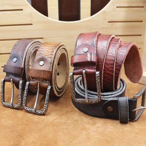 Men's Vintage Distressed Top Layer Pure Cowhide Leather Belt