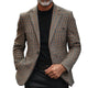 Blazer de botonadura sencilla con solapa a cuadros vintage para hombre