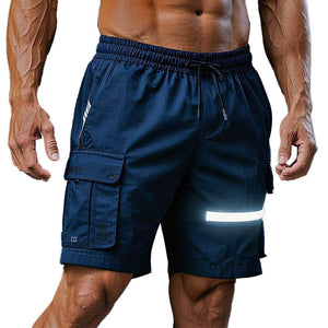 Pantalones cortos deportivos reflectantes que absorben la humedad para hombre