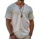 Men's Solid Henley Short Sleeve T-Shirt