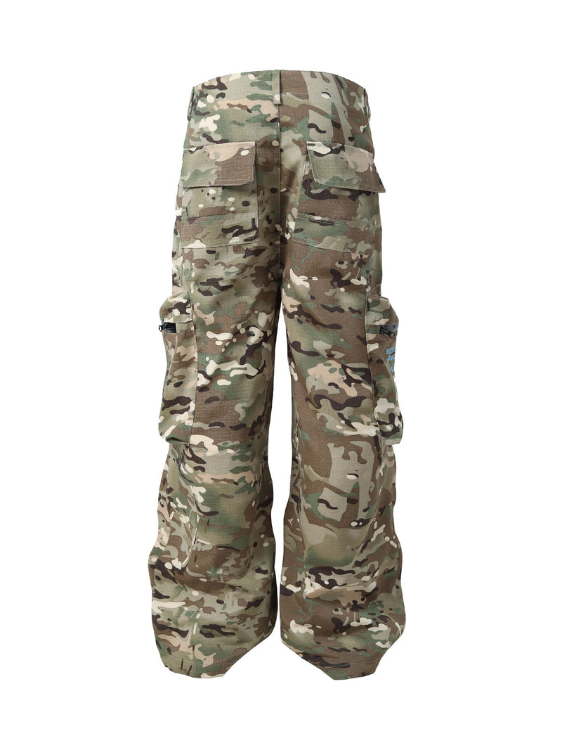 High Street Camouflage Multi-Pocket Woven Pants