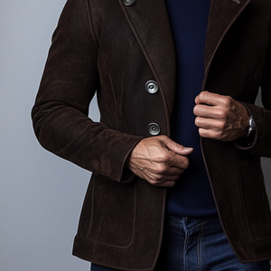 Men's Vintage Suede Single Breasted Blazer