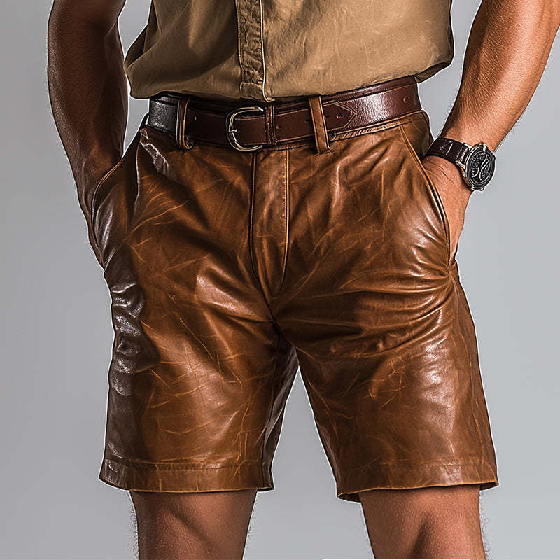 Lässige Vintage-Ledershorts für Herren