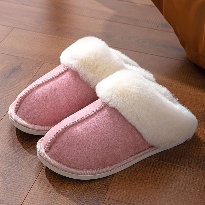 MEN&Women's Plush Warm Thick-soled Non-slip Thickened Cotton Slippers Loafers