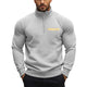 Men's Casual Zipper Stand Collar Solid Color Sweatshirt
