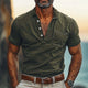 Men's Summer Basic Polo Neck Vintage Distressed T-Shirt MTA2771C7U