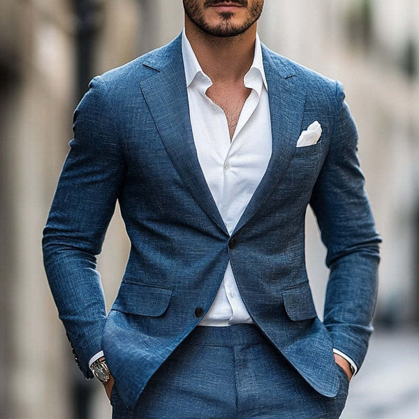Blazer cómodo de dos botones para hombre, primavera y otoño