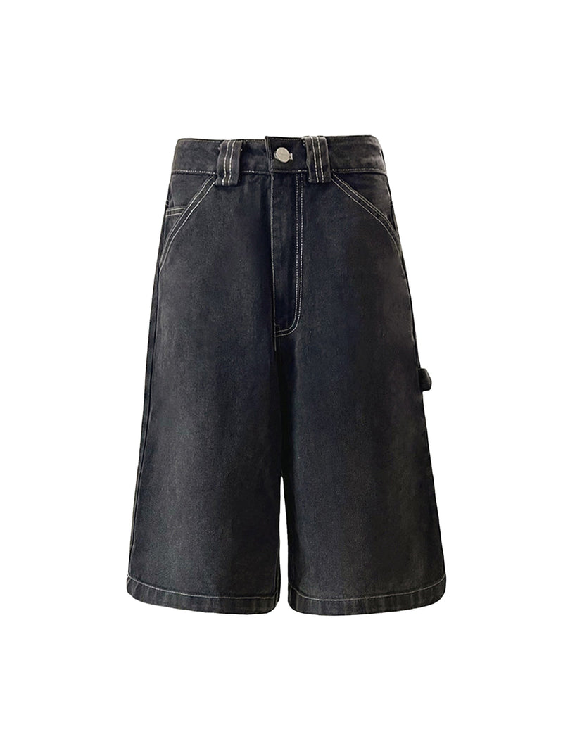 American Retro Loose Wide-leg Casual Workwear Jorts