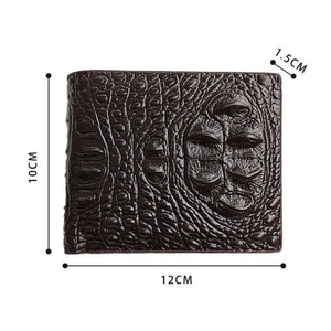 Men's Short Vintage Crocodile Head Multi-Card Wallet