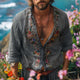 Men's Casual Vintage Embroidered Long Sleeve Shirt
