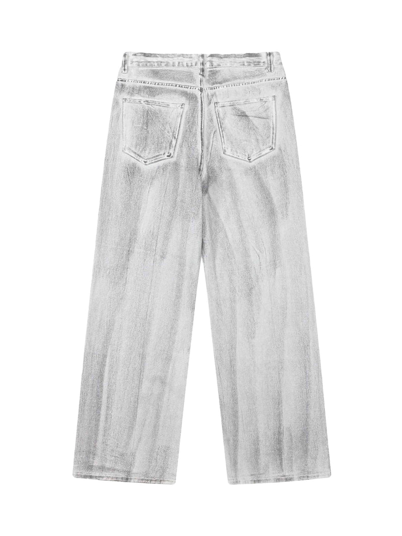 Hip Hop Aged Straight Leg Jeans