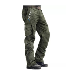 PANTALONES CARGO MULTIBOLSILLOS 100 % ALGODÓN RETRO CON BANDERA DE EE. UU.