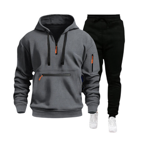 CASUAL SPORTS MEHRERE REISSVERSCHLUSSARMTASCHE HERREN SWEATSHIRT HOODIE OUTFIT