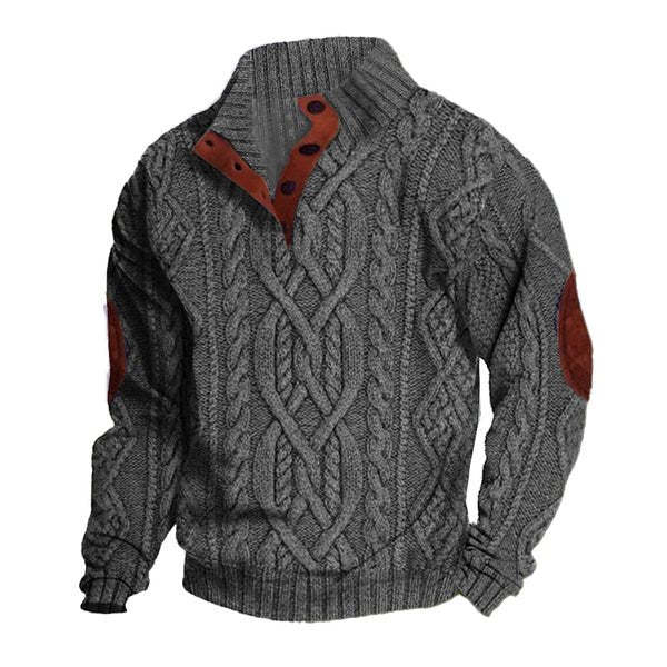 Suéter vintage de punto con cuello alto para hombre
