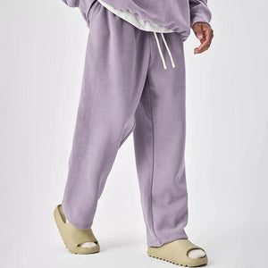 Einfarbige Jogginghose für Herren mit Kordelzug und elastischer Taille und geradem Bein