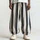 Men's Black And White Wide Striped Casual Trousers