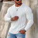 Suéter de punto con cuello redondo retorcido de color liso para hombre