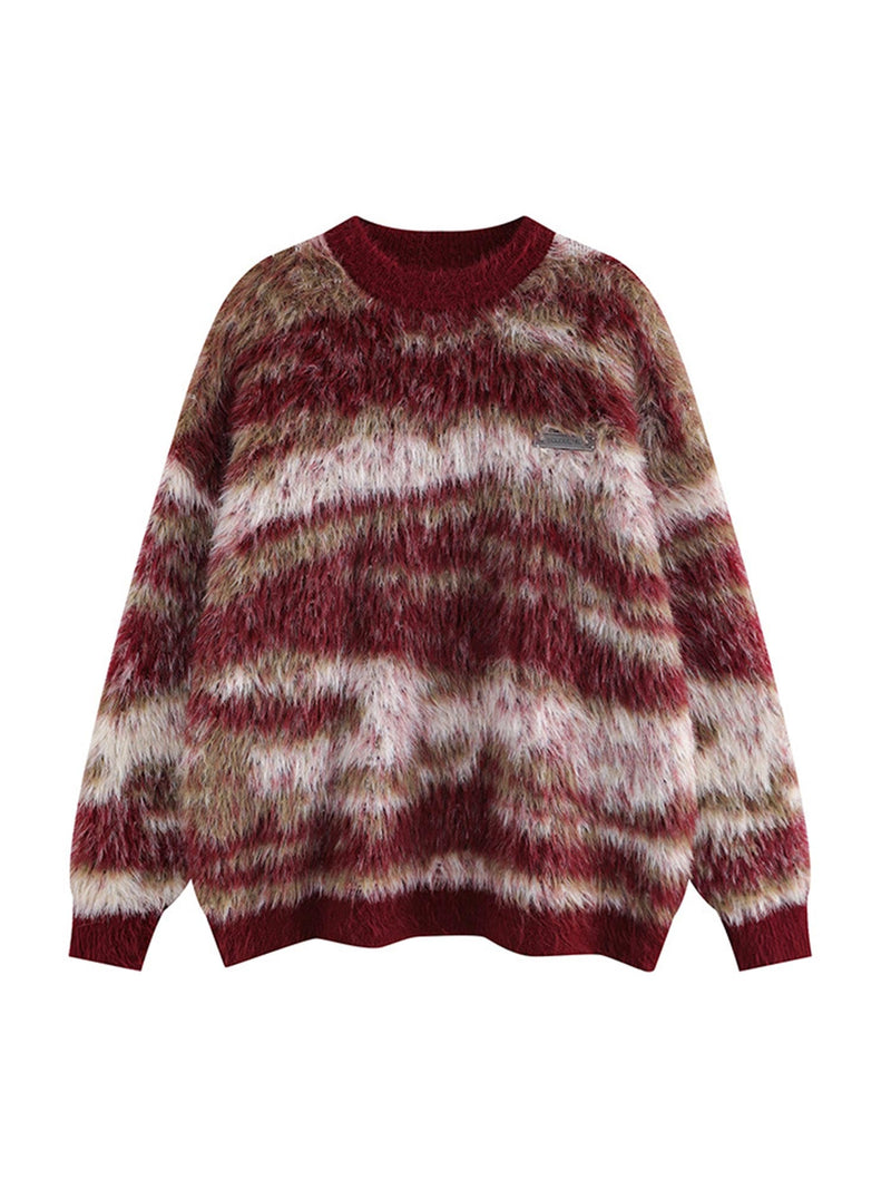 Mohair Striped Knit Sweater