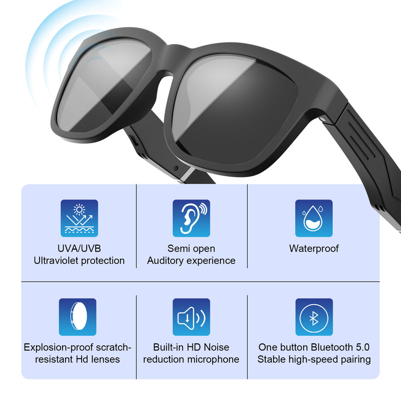 BLUETOOTH GLASSES MUSIC EARPHONES