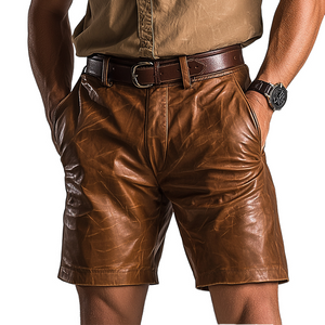 Men's Vintage Casual Leather Shorts