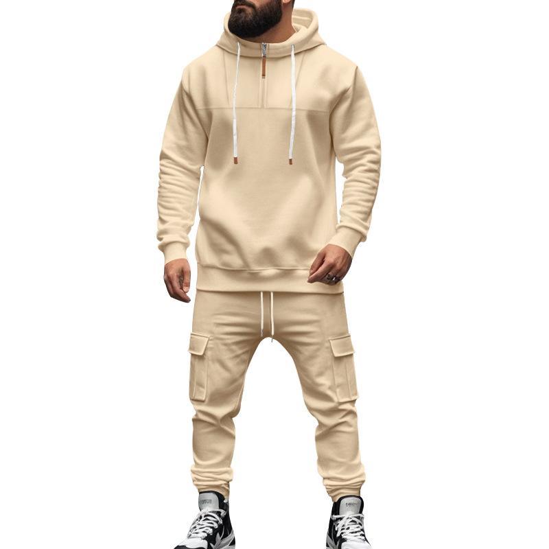 Men's Loose Sports Hooded Sweatshirt And Pants Set