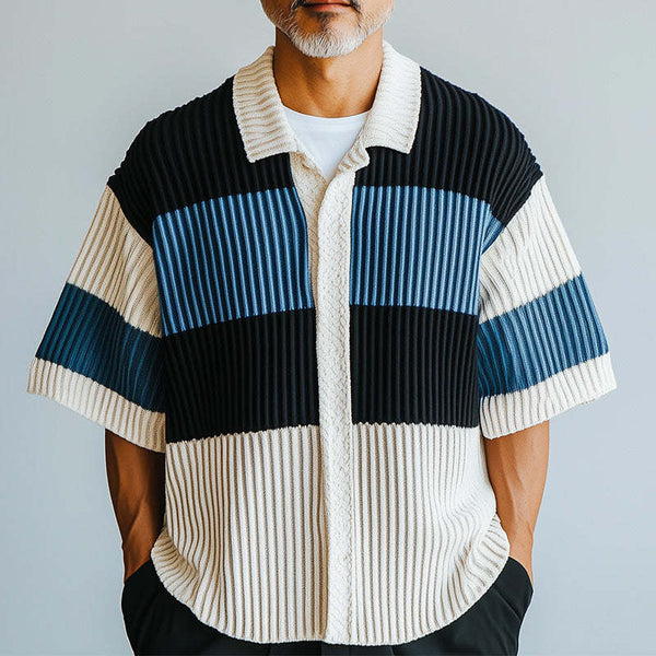 Men's Fashion Knitted Short Sleeve Shirt