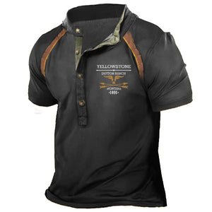 Camiseta vintage de manga corta West Yellowstone Heney para hombre