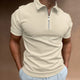 5XL Men's Solid Color Zipper Neck Casual POLO Shirt