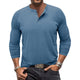 Men's Round Neck Button Down Long Sleeve Henley