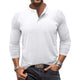 Men's Round Neck Button Down Long Sleeve Henley